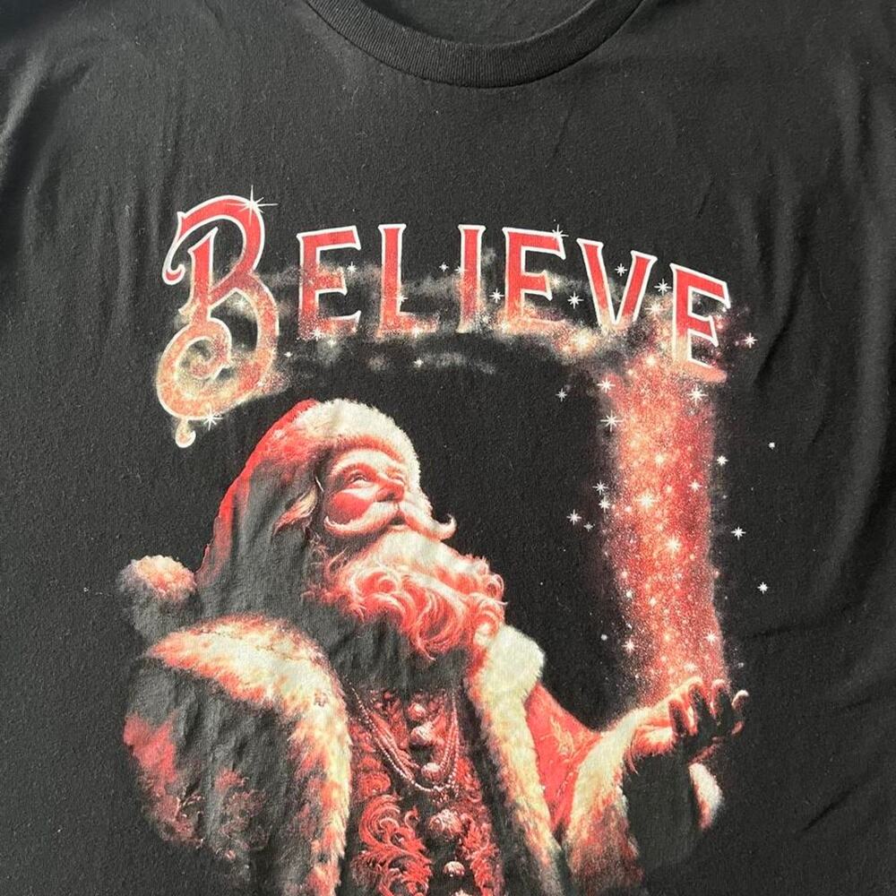 Black santa claus graphic tee